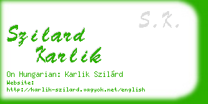 szilard karlik business card
